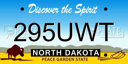 295UWT North Dakota License Plate