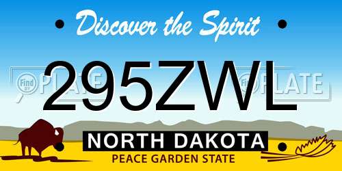 295ZWL North Dakota License Plate