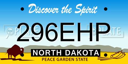 296EHP North Dakota License Plate