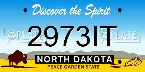 2973IT North Dakota License Plate