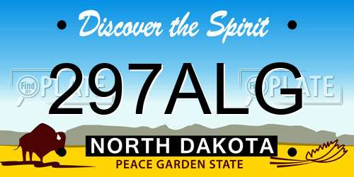 297ALG North Dakota License Plate
