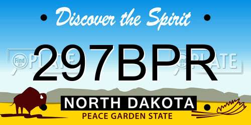 297BPR North Dakota License Plate