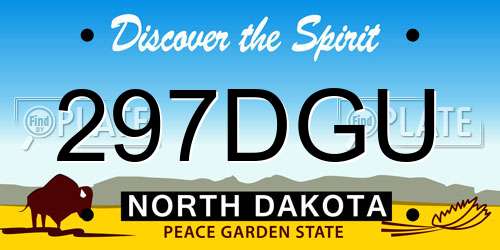297DGU North Dakota License Plate