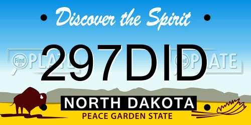 297DID North Dakota License Plate