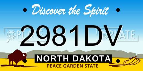 2981DV North Dakota License Plate
