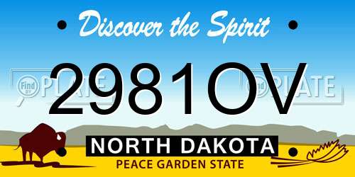 2981OV North Dakota License Plate