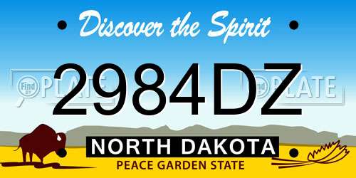 2984DZ North Dakota License Plate