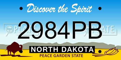 2984PB North Dakota License Plate