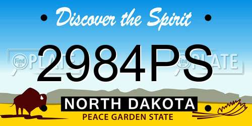 2984PS North Dakota License Plate