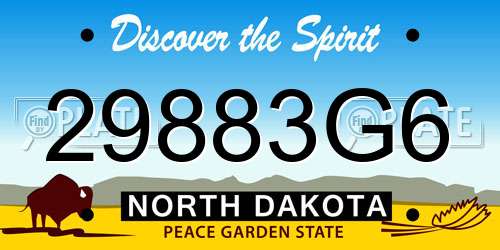 29883G6 North Dakota License Plate