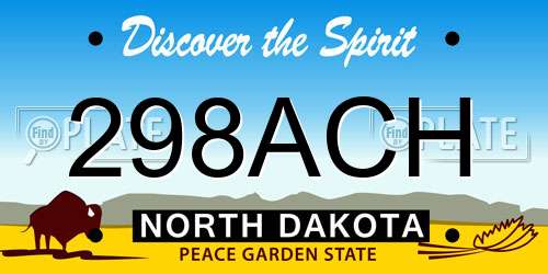 298ACH North Dakota License Plate