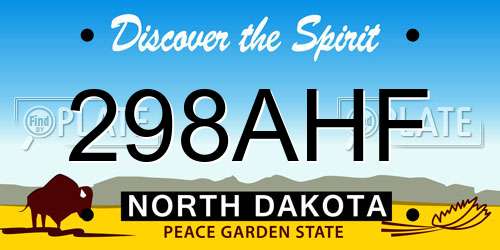 298AHF North Dakota License Plate