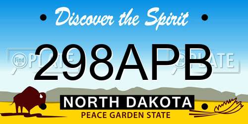 298APB North Dakota License Plate