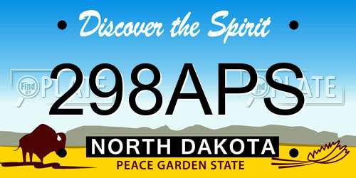 298APS North Dakota License Plate