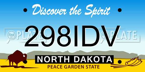 298IDV North Dakota License Plate