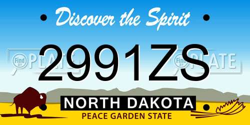 2991ZS North Dakota License Plate