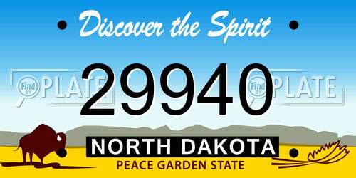 29940 North Dakota License Plate