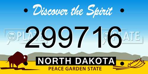 299716 North Dakota License Plate