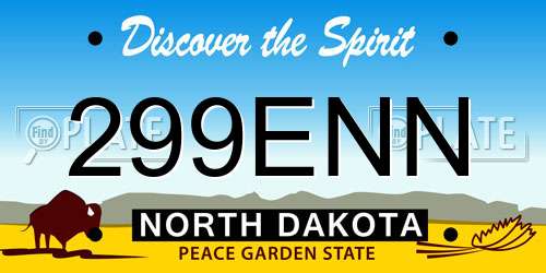 299ENN North Dakota License Plate