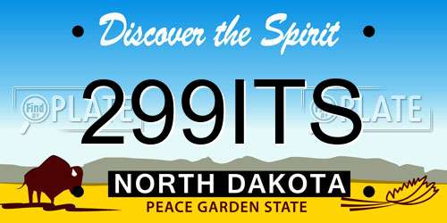 299ITS North Dakota License Plate