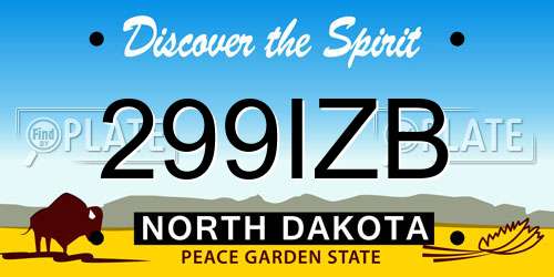 299IZB North Dakota License Plate