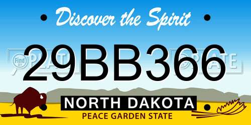 29BB366 North Dakota License Plate