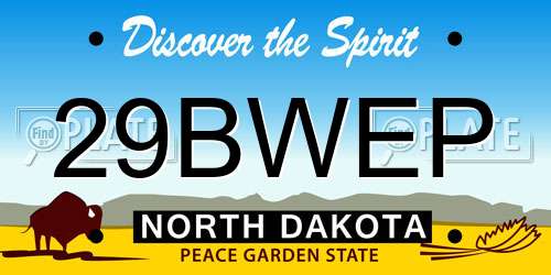29BWEP North Dakota License Plate