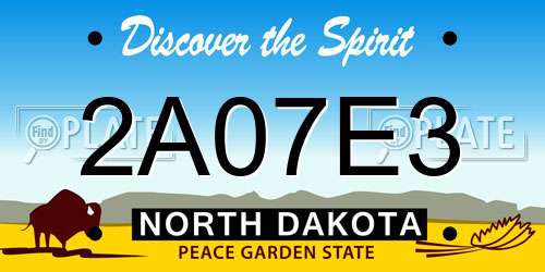 2A07E3 North Dakota License Plate