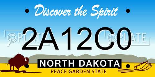 2A12C0 North Dakota License Plate