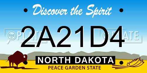 2A21D4 North Dakota License Plate