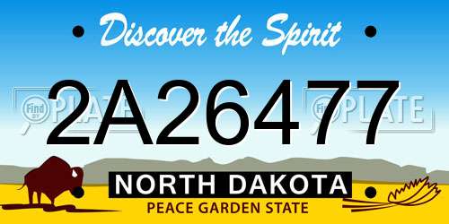 2A26477 North Dakota License Plate
