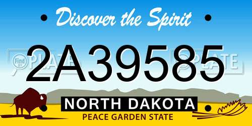 2A39585 North Dakota License Plate