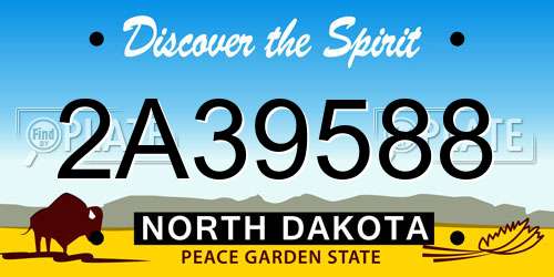 2A39588 North Dakota License Plate