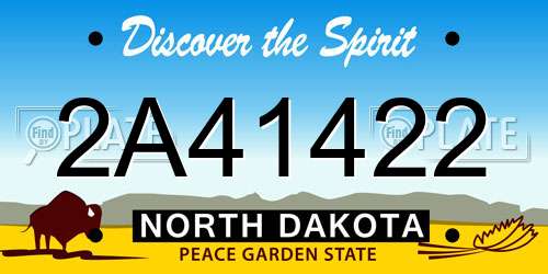 2A41422 North Dakota License Plate