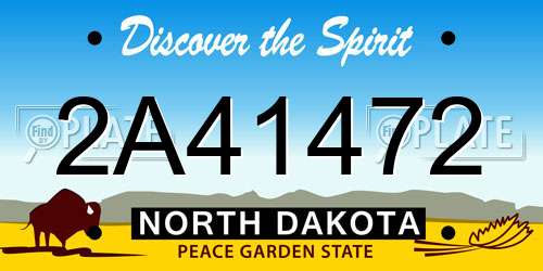 2A41472 North Dakota License Plate