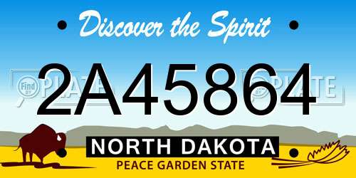 2A45864 North Dakota License Plate