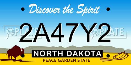 2A47Y2 North Dakota License Plate