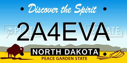 2A4EVA North Dakota License Plate