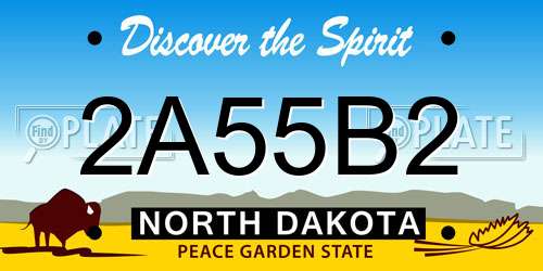 2A55B2 North Dakota License Plate