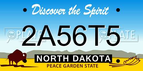 2A56T5 North Dakota License Plate