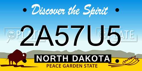 2A57U5 North Dakota License Plate