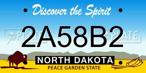 2A58B2 North Dakota License Plate