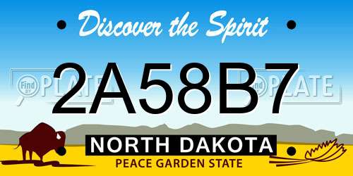 2A58B7 North Dakota License Plate