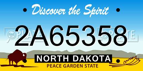 2A65358 North Dakota License Plate