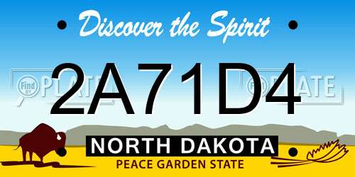 2A71D4 North Dakota License Plate