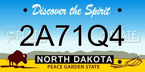 2A71Q4 North Dakota License Plate