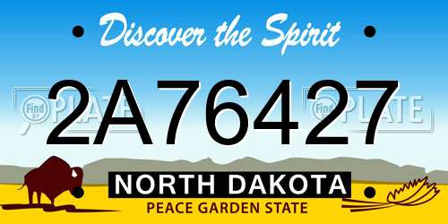 2A76427 North Dakota License Plate