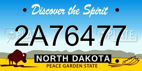 2A76477 North Dakota License Plate
