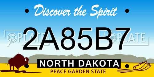2A85B7 North Dakota License Plate