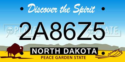 2A86Z5 North Dakota License Plate